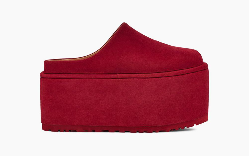 Ugg Moccasin Womens - Ugg X Molly Goddard Platform Deep Red - 508ESHIPW